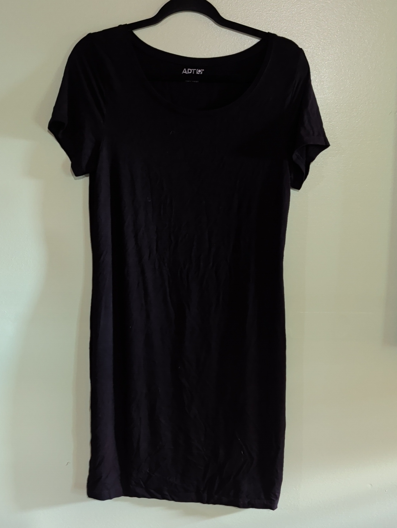 Apt.9 Black Scoop Neck Short Sleeve Tee Shirt Dress